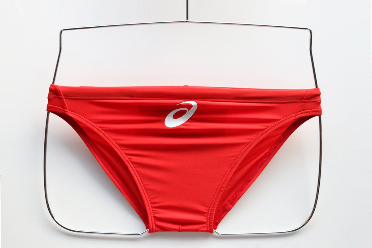 asics swimwear mens red