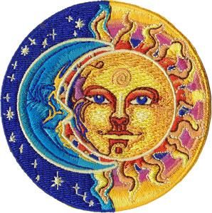 sun face moon face starサンアンドムーンワッペンsize 直径81mm usa
