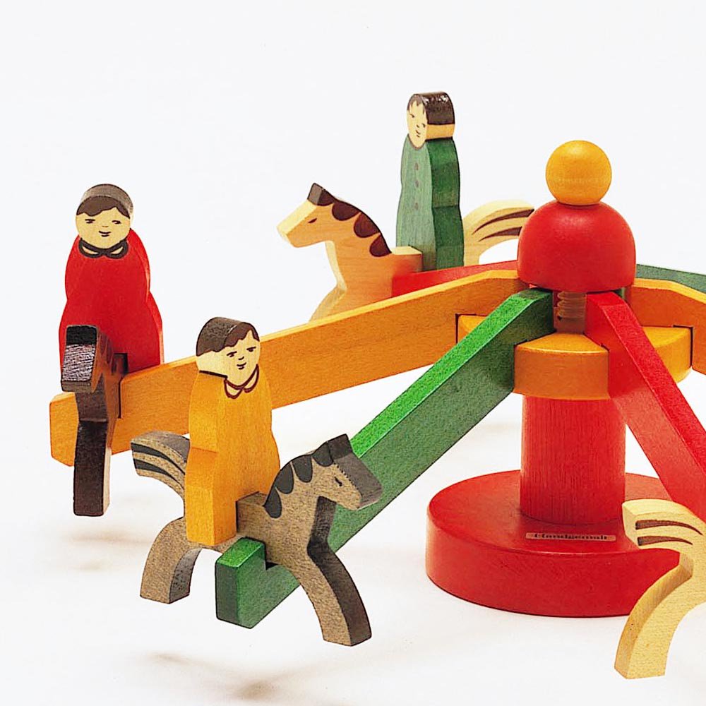 [Albisbrunn アルビスブラン] メリーゴーランド 大 - 木のおもちゃ 赤ちゃんのおもちゃ 木製玩具 eurobus 通販shop