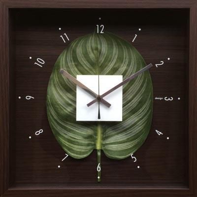 【時計】デザイン クロック リーフ カトレア