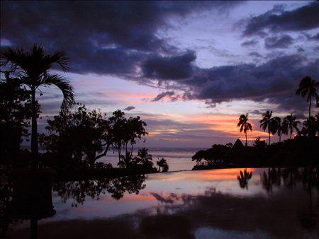 オリジナルプリント タヒチ島 紫の夕焼け 商品 風景写真販売と無料壁紙の あゆわら