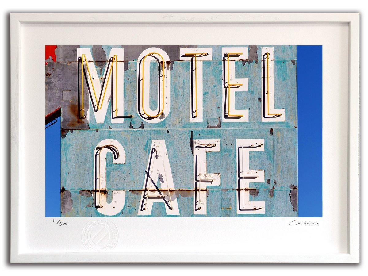 【版画 絵画】モーテルサイン オン ルート66(スミコ スコット)/インテリア 壁掛け 額入り アート アートパネル アートフレーム
