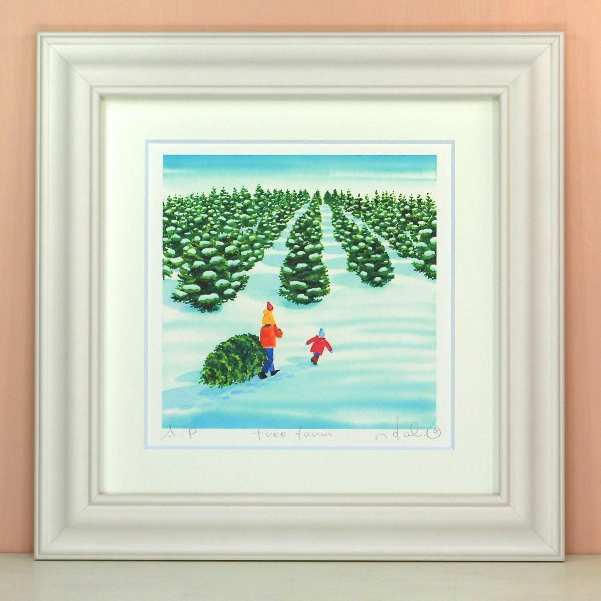 《絵画 水彩画》tree farm〔栗乃木ハルミ くりのきはるみ 〕