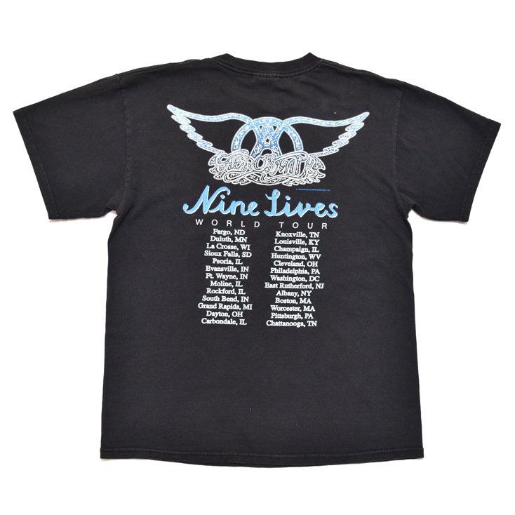 1997 Aerosmith エアロスミス Nine Lives ヴィンテージtシャツ L 神戸元町 古着屋 ヤング衣料店 通販オンラインショップ