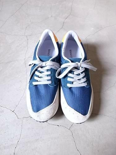 《30% OFF》 blueover Marty ナイロン×スウェードスニーカー NAVY×GREY mens