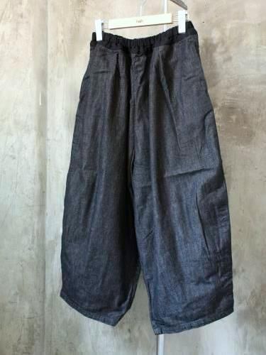 Ordinary fits BALL PANTS denim BLACK ladies