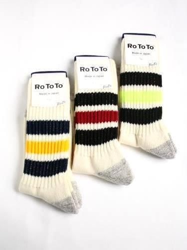 RoToTo コースリブパイルラインソックス unisex