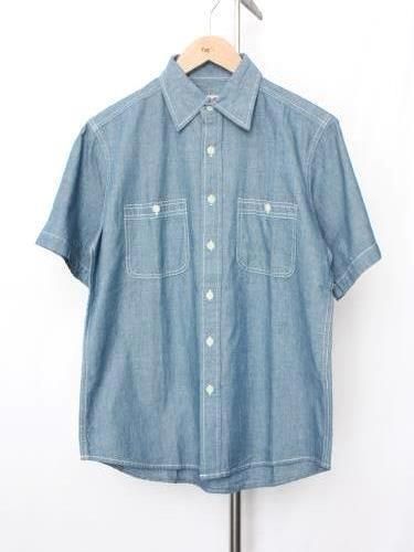 CAMCO 半袖シャンブレーワークシャツ BLUE mens