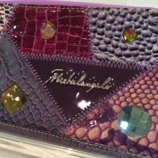 Michelangelo<br>(ミケランジェロ)<br>パープル系 ロゴ入り<br> 長財布