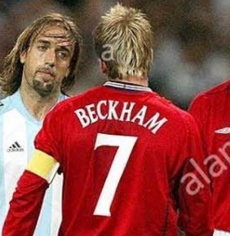 イングランド（A）2002 W杯 長袖 ベッカム＃７ vs ARGENTINAマッチデイ 
