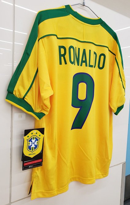 超歓迎 97 ロマーリオ ミラン レアル インテル バルセロナ ナイキ正規品 Nike ユニフォーム Away 1997 Ronaldo 9 Brazil ロナウド ブラジル代表 ブラジル Labelians Fr