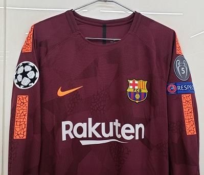 17/18 バルセロナ　ピケ　選手支給　NIKEオフィシャル長袖ユニフォーム 17/18 バルセロナ ピケ 選手支給 NIKEオフィシャル長袖