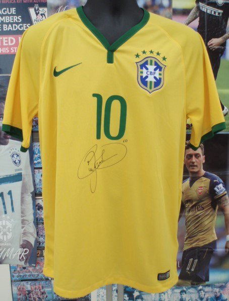 ブラジル ｈ １４ １５ ネイマール １０直筆サイン入りユニフォーム Don Valon