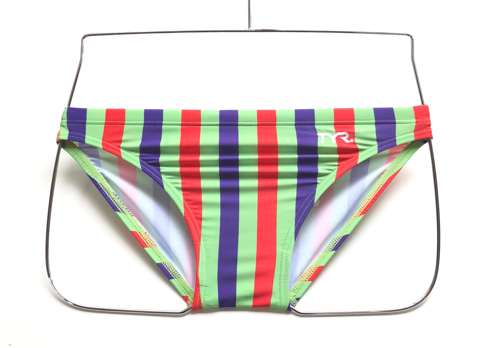Tyr Men's Swimwear Bikini Stripe RD/LGN/PU