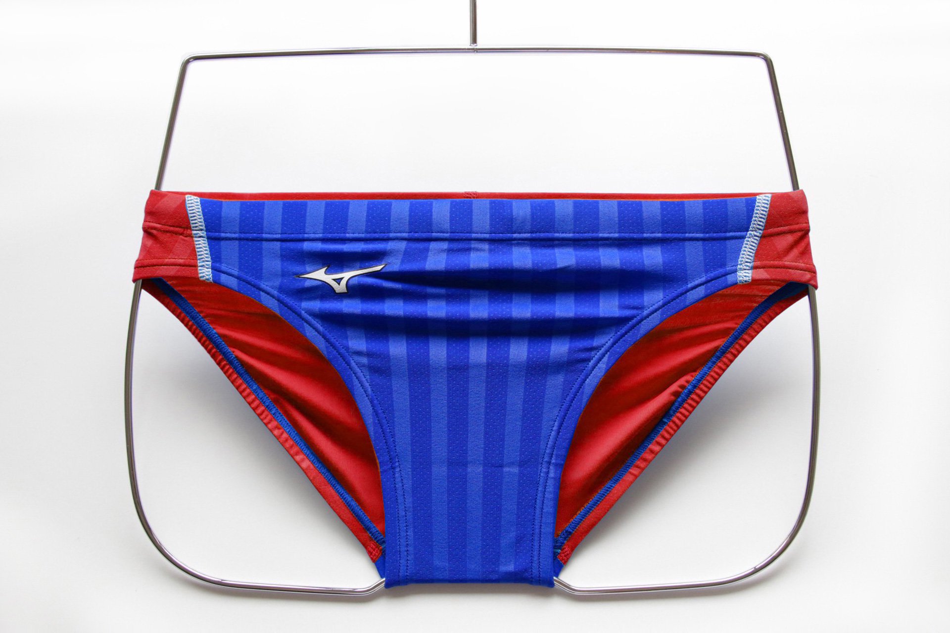 Mizuno Men's Swimwear Stream Aqucela Brief Blue/Red 27x62xE01