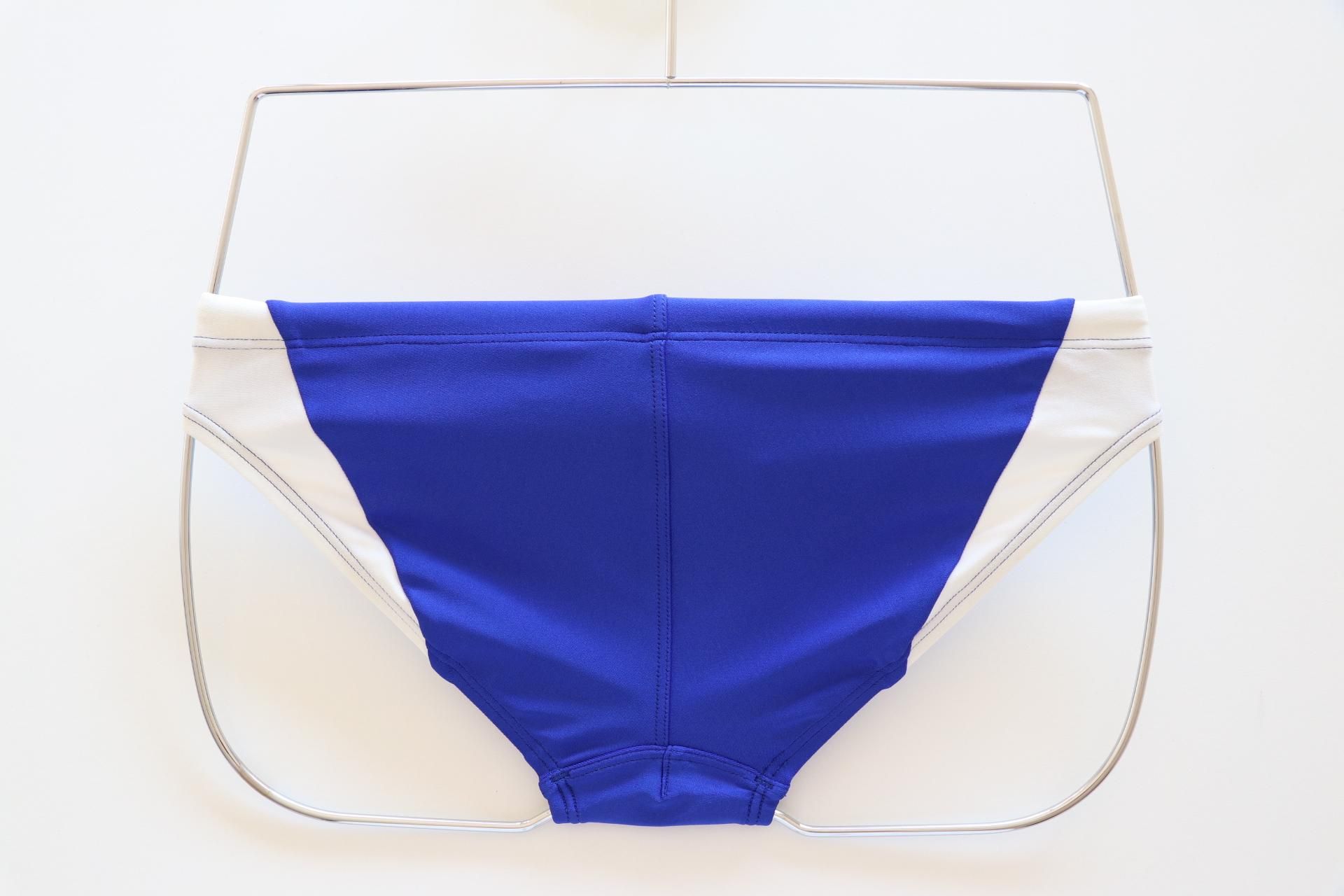 男性競泳水着 競パン 青×白 使用1回のみ】競パン Vパン 競泳水着 白 青 メンズ Lサイズ