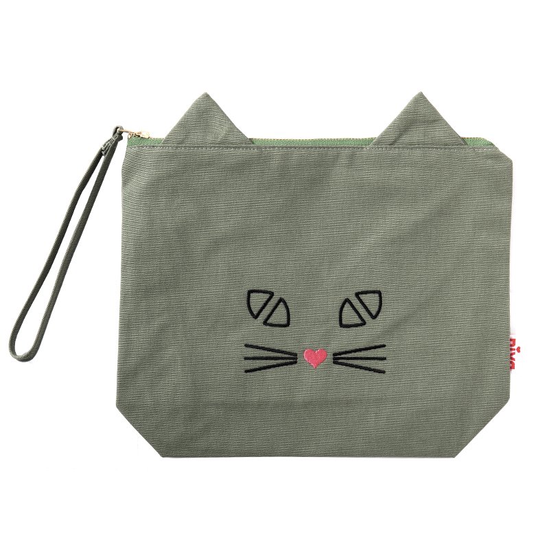 オムツ入れにもコスメポーチにも中撥水ねこ型ポーチ／CAT POUCH（4色展開） - 出産祝い・ベビーギフトブランド【niva】ニヴァ - 日本製 -