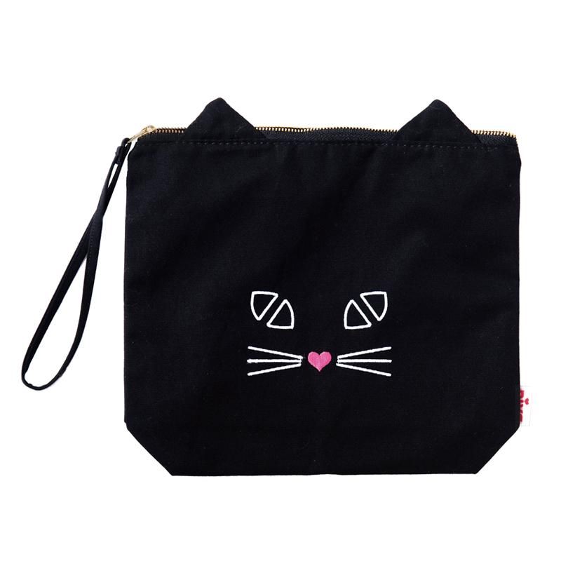 オムツ入れにもコスメポーチにも中撥水ねこ型ポーチ／CAT POUCH（4色展開） - 出産祝い・ベビーギフトブランド【niva】ニヴァ - 日本製 -