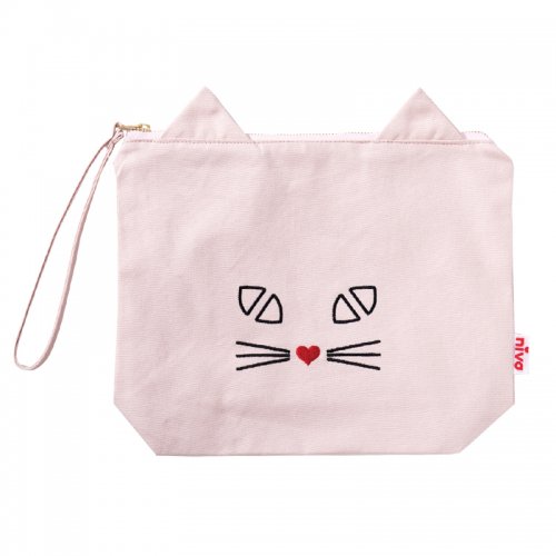 オムツ入れにもコスメポーチにも中撥水ねこ型ポーチ／CAT POUCH（4色展開） - 出産祝い・ギフトのおしゃれスタイ【niva】ニヴァ -日本製-