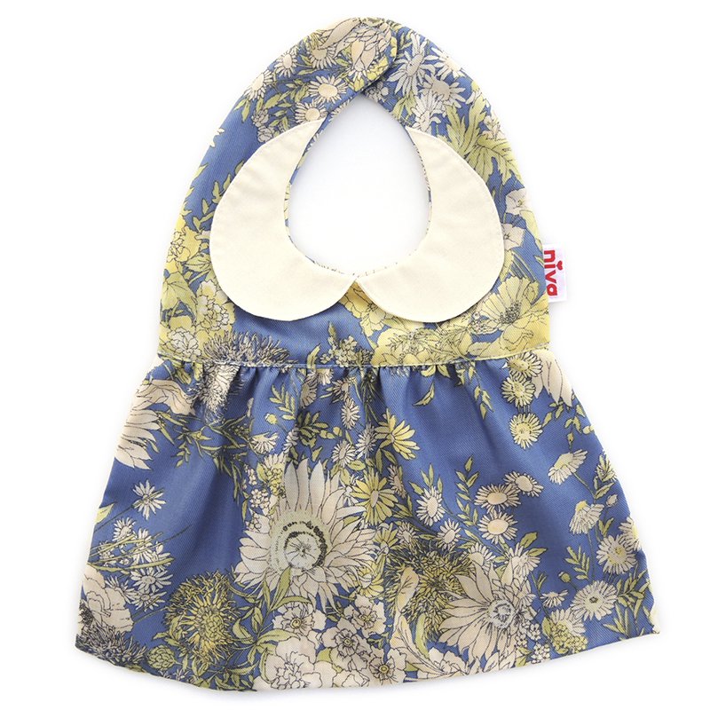 襟付き上品花柄スタイ／Flower Pattern Bib | 出産祝い・ベビーギフトブランド【niva】ニヴァ - 日本製 -