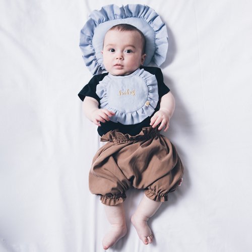コットンリネンbaby刺繍スタイ／Cotton Linen baby bib（3色展開）の商品画像