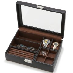 カフス・タイピン・時計・眼鏡・サングラス・指輪・ブレスレット等 各種メンズアクセサリーも収納上手なメンズボックスL