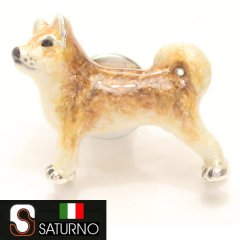 【SATURNO・サツルノ】柴犬のタイタック(ピンブローチ)