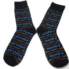 靴下・HAPPY BIRTHDAYロゴのメンズソックス