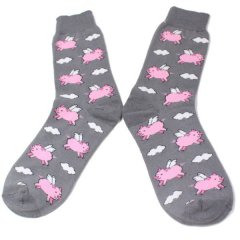 靴下・空飛ぶピンクの豚のメンズソックス