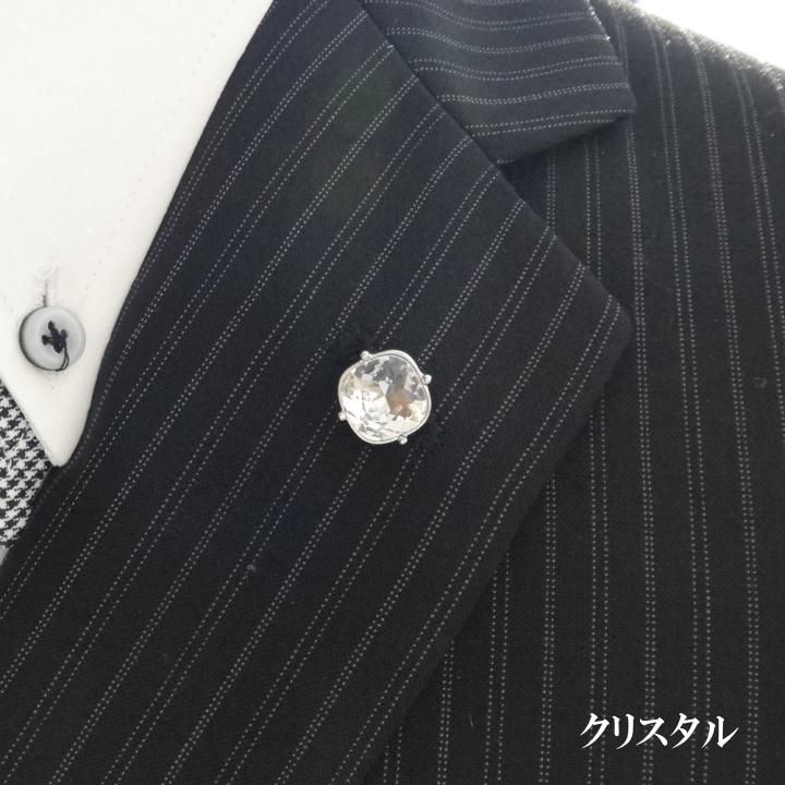 全12色 タイタック ピンブローチ スワロフスキー ストーン