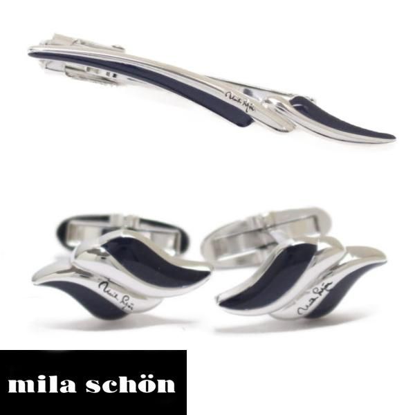ネイビー ウェーブ セット mila schon ミラ ショーン カフス カフス