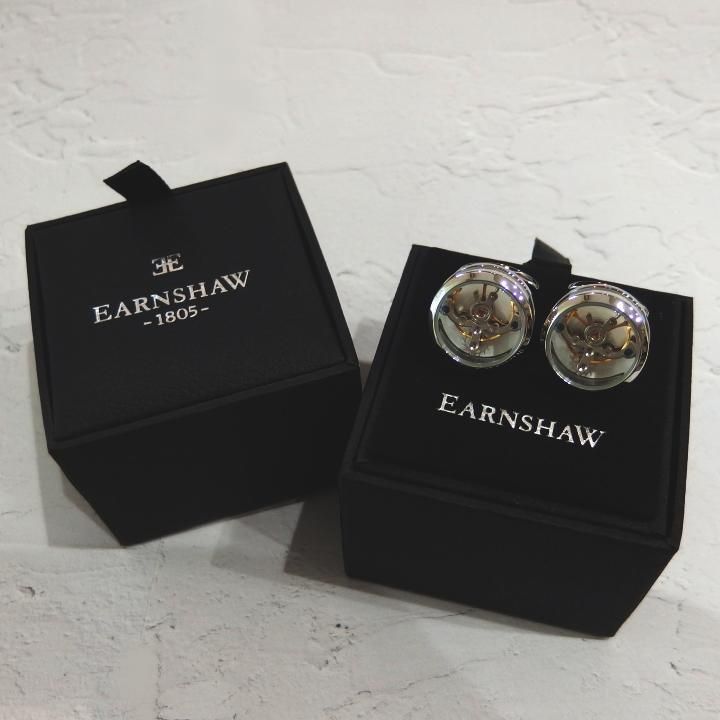 ブラック＆シルバー 時計 EARNSHAW ムーブメント 時計パーツ