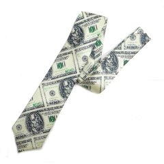 面白ネクタイ 金融関連 の方に $100 ドル 模様の ユニーク ネクタイ