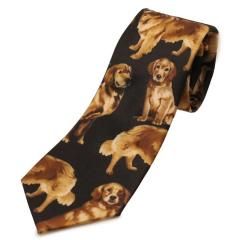 黒 ゴールデンレトリバー 犬 柄 面白 おもしろ 面白い ユニーク ネクタイ
