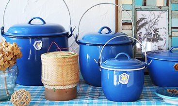 Enamel｜ホーロー（琺瑯）製品｜タイのホーロー製のバケツ・食器・調理道具（鍋・フードキャリーなど）| アジアの台所用品や雑貨小物  アジアン雑貨ショップ ラフエイジア