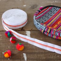 《タイ》モン族の刺繍リボンテープ - オレンジ三角