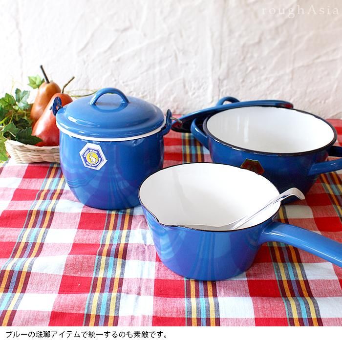 タイ｜チャイ作りに！ホーロー製ミルクパン／ウサギ印タイ製 レトロ