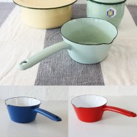 《タイ》琺瑯（ホーロー）製　ミルクパン片手鍋／3色　