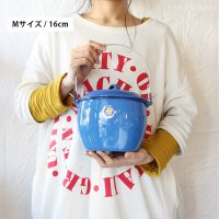 《タイ》フタ付ホーローバケツ - Mサイズ 16cm