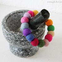 タイの石うす用フェルトボールマットMIX / 鍋敷き