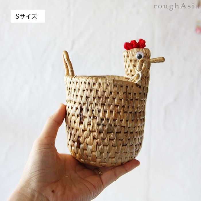 タイ｜ニワトリの縦型バスケット 2サイズ ／鶏のかご・収納