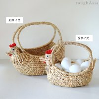 《タイ》ニワトリのハンドルバスケット  S,M,Lサイズ／鶏