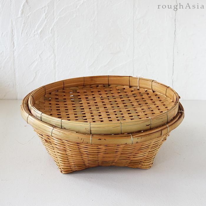 タイ|市場の竹ざる 34cm/市場のかご 竹籠 竹ざる|ラフエイジア タイ|市場の竹ざる 34cm/市場のかご 竹籠 竹ざる|ラフエイジア
