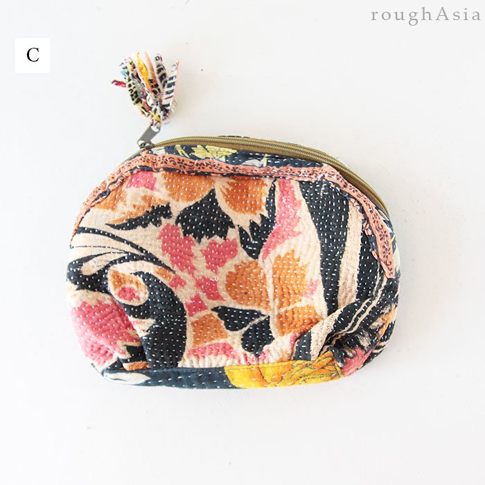 グドゥリー刺繍 コットンポーチ4色｜ アジアの台所用品や雑貨小物 アジアン雑貨ショップ ラフエイジア