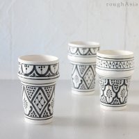 《モロッコ》サフィ陶器の手描きセラミックカップ