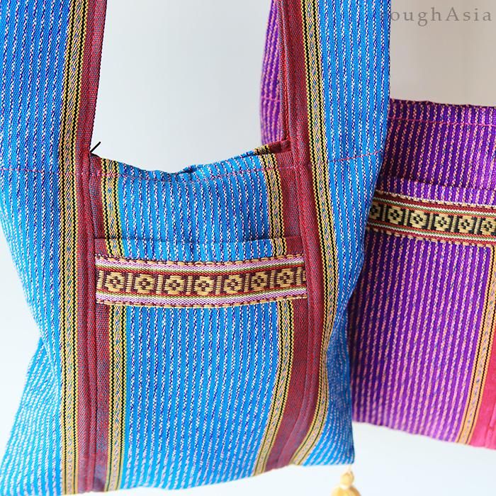 タイ》 タイルー族ショルダーバッグ ストライプ｜ラフエイジア アジア