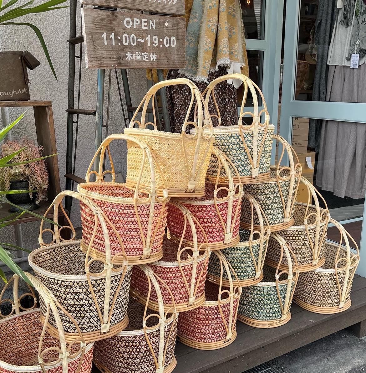楽天市場】タイ 竹かごの通販 激レア！竹製 収納バスケット タイ北部 民族