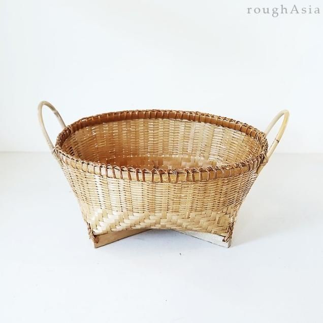 タイ カゴ 民族 収納カゴ 竹籠 手編み籠 アジアン雑貨 アンティーク