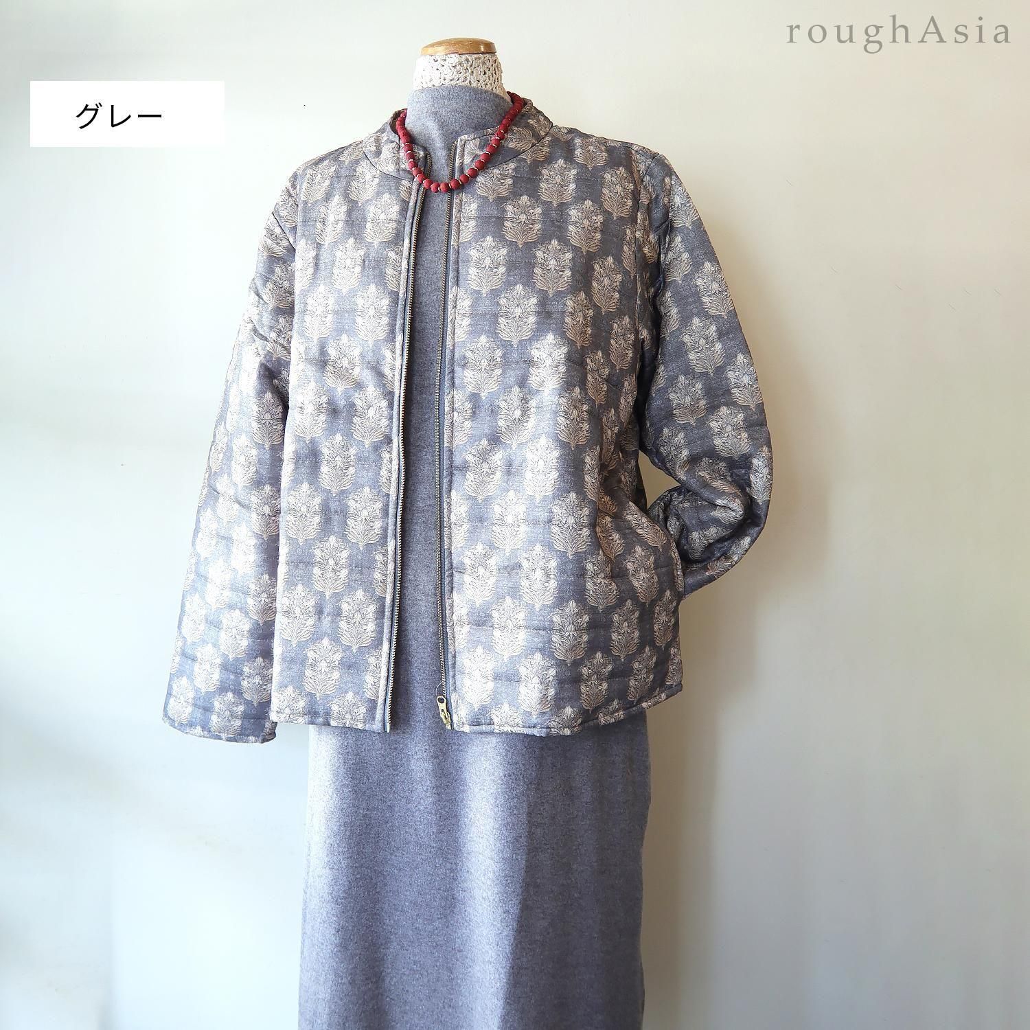 アートシルクプリント ジップジャケット