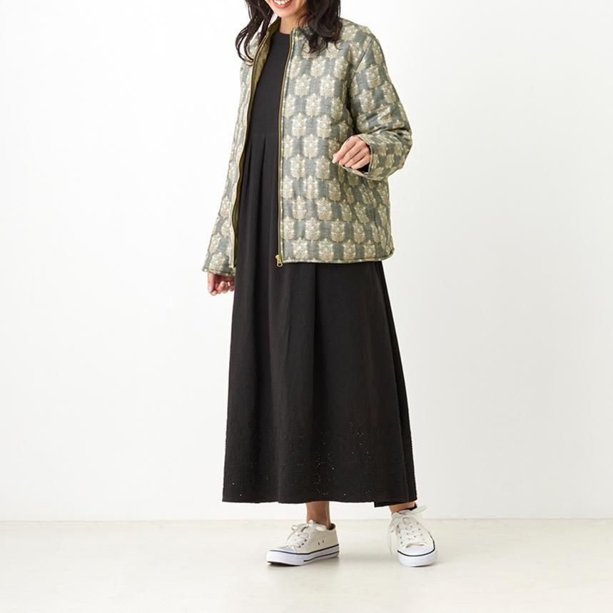 アートシルクプリント ジップジャケット